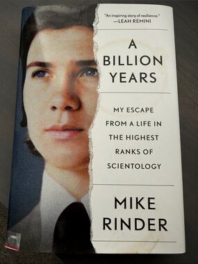 A Billion Years by Mike Rinder - Hardcover Back Cover - Navy & White